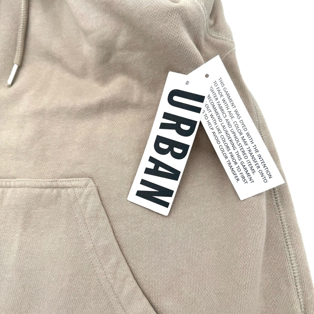 NWT New Urban Outfitters BDG Vintage Hoodie Sweatshirt Large L Tan Slouch Grunge - Picture 4 of 6